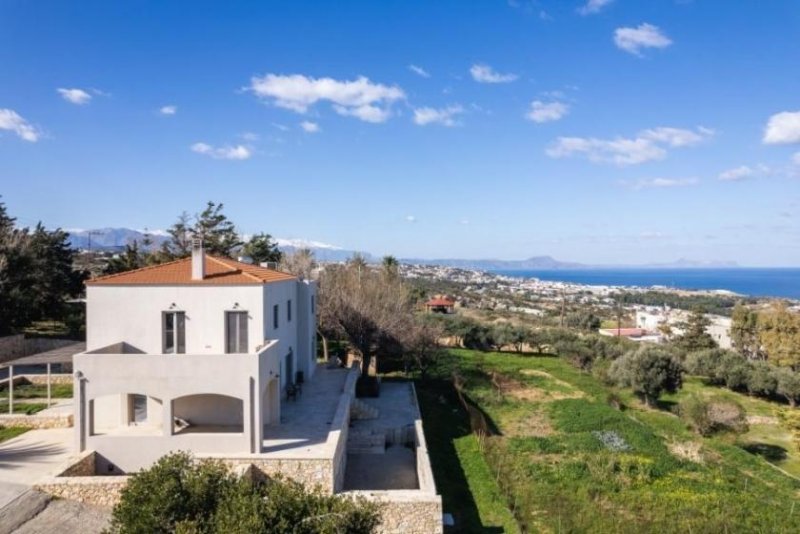 Tria Monastiria Kreta, Tria Monastiria: Erstaunliche Villa mit freiem Meerblick in der Nähe von Rethymno zu verkaufen Haus kaufen